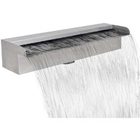 Rectangular Waterfall Pool Fountain Stainless Steel 17.7""