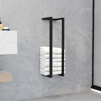 Vidaxl Towel Rack Black 5""X5""X23.6"" Iron