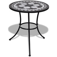 Vidaxl Bistro Table Black And White 23.6"" Mosaic