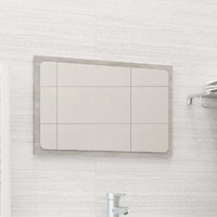 Vidaxl Bathroom Mirror Concrete Gray 23.6""X0.6""X14.6"" Engineered Wood