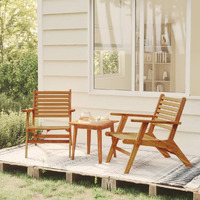 Vidaxl Patio Chairs 2 Pcs Solid Acacia Wood