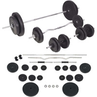 Vidaxl Barbell And Dumbbell Set 198.4 Lb