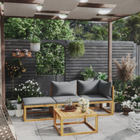 Vidaxl 4 Piece Patio Lounge Set With Cushion Solid Acacia Wood