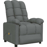 Vidaxl Massage Recliner Dark Grey Fabric