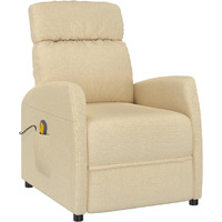 Vidaxl Massage Recliner Cream Fabric