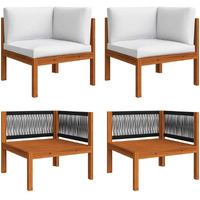 Vidaxl Patio Corner Sofas 2 Pcs With Cushions Solid Acacia Wood