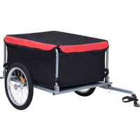 Vidaxl Bike Cargo Trailer Black And Red 143.3 Lb