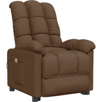 Vidaxl Massage Recliner Brown Fabric