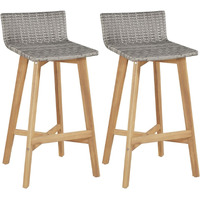 Vidaxl Bar Chairs 2 Pcs Solid Acacia Wood