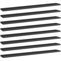 Vidaxl Bookshelf Boards 8 Pcs High Gloss Black 31.5""X3.9""X0.6"" Engineered Wood