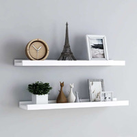 Vidaxl Picture Frame Ledge Shelves 2 Pcs White 31.5""X3.5""X1.2"" Mdf