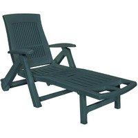 Vidaxl Sun Lounger With Footrest Plastic Green