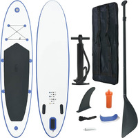 Vidaxl Stand Up Paddle Board Set Sup Surfboard Inflatable Blue And White