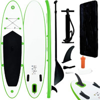 Vidaxl Inflatable Stand Up Paddle Board Set Green And White