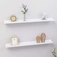 Vidaxl Wall Shelves 2 Pcs High Gloss White 31.5""X3.5""X1.2""