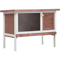 Vidaxl Outdoor Rabbit Hutch 1 Layer Brown Wood