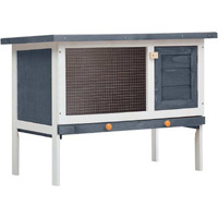 Vidaxl Outdoor Rabbit Hutch 1 Layer Gray Wood