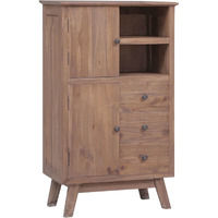 Vidaxl Highboard 23.6""X11.8""X39.4"" Solid Teak Wood