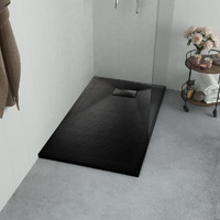 Vidaxl Shower Base Tray Smc Black 35.4""X35.4""