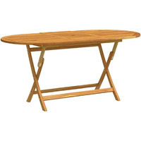 Vidaxl Folding Patio Table 63""X33.5""X29.5"" Solid Eucalyptus Wood