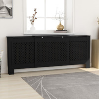 Vidaxl Mdf Radiator Cover Black 80.7""