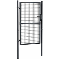 Vidaxl Mesh Garden Gate Galvanized Steel 39.4""X78.7"" Gray