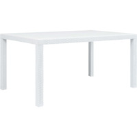 Vidaxl Patio Table White 59""X35.4""X28.3"" Plastic Rattan Look