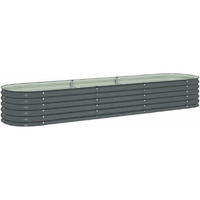 Vidaxl Garden Raised Bed 126""X31.5""X17.3"" Galvanized Steel Gray