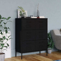Vidaxl Drawer Cabinet Black 31.5""X13.8""X40"" Steel