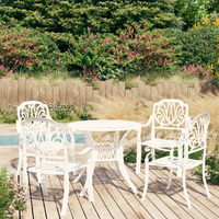 Vidaxl 5 Piece Bistro Set Cast Aluminum White