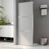 Vidaxl Walk-In Shower Wall With Whole Frosted Esg Glass 39.4""X76.8""