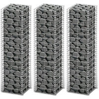 Vidaxl Gabion Set 3 Pcs Galvanized Wire 9.8""X9.8""X39.4""