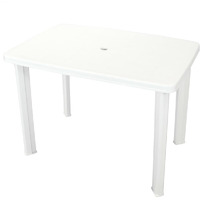 Vidaxl Patio Table White 39.8""X26.8""X28.3"" Plastic