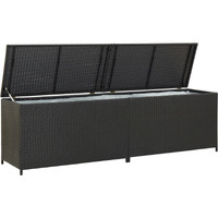 Vidaxl Patio Storage Box Poly Rattan 78.7""X19.6""X23.6"" Black
