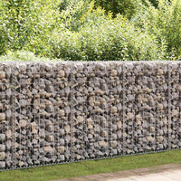 Vidaxl Gabion Wall With Covers Galvanized Steel 78.7""X23.6""X39.4""