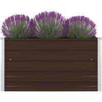 Vidaxl Raised Garden Bed 39.4""X39.4""X17.7"" Galvanized Steel Brown