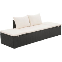 Vidaxl Patio Bed Black 76.8""X23.6"" Poly Rattan