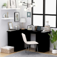 Vidaxl Corner Desk Black 57.1""X39.4""X29.9"" Engineered Wood