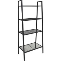 Vidaxl Ladder Bookcase 4 Tiers Metal Black