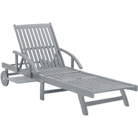 Vidaxl Patio Sun Lounger Gray Solid Acacia Wood