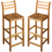 Vidaxl Bar Chairs 2 Pcs Solid Acacia Wood