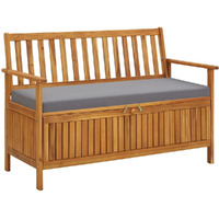 Vidaxl Patio Storage Bench 47.2"" Solid Acacia Wood