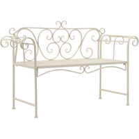 Vidaxl Patio Bench 52"" Metal Antique White