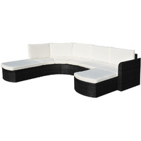 Vidaxl 4 Piece Patio Lounge Set With Cushions Poly Rattan Black