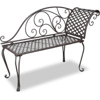 Vidaxl Patio Chaise Lounge 50.4"" Steel Antique Brown
