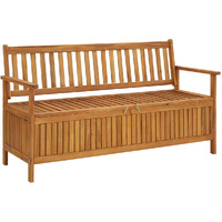 Vidaxl Patio Storage Bench 58.3"" Solid Acacia Wood