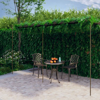 Vidaxl Garden Pergola Antique Brown 19.7'X9.8'X8.2' Iron