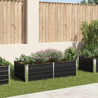 Vidaxl Raised Garden Bed 63""X31.5""X17.7"" Galvanized Steel Anthracite