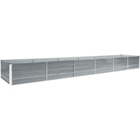 Vidaxl Garden Raised Bed Galvanized Steel 189""X31.5""X17.7"" Gray
