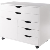 Halifax Wide Storage Cabinet, 3-Small And 2-Wide Drawers, White